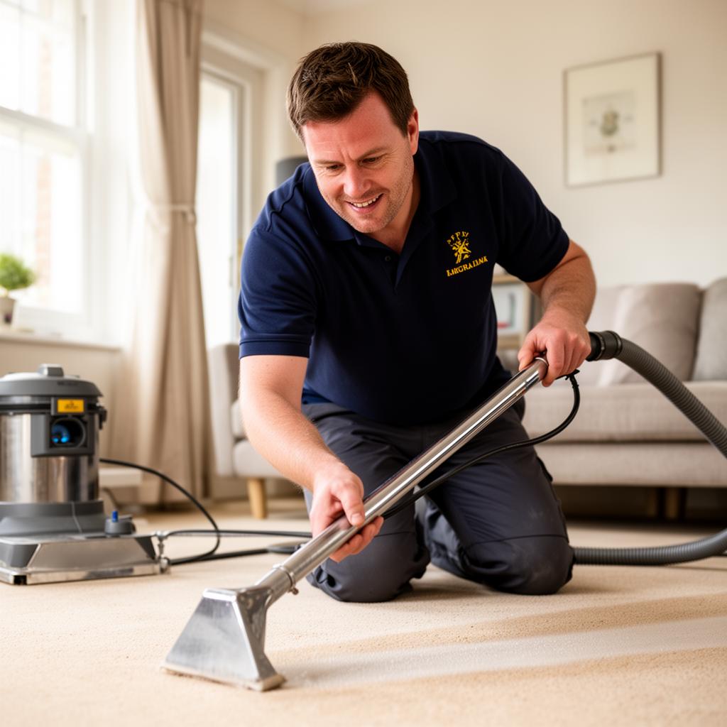 Professional carpet cleaning in a West Sussex home
